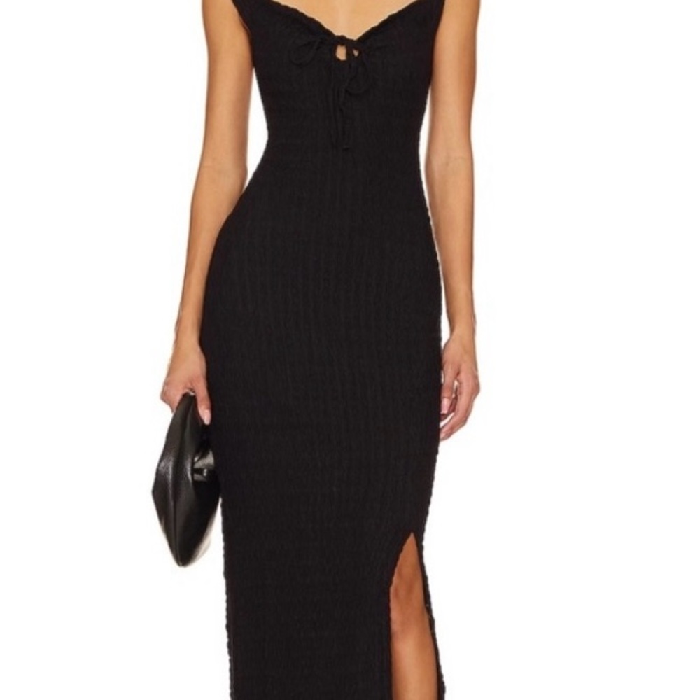 NWT, Free People Eleni, Black Bodycon Maxi Dress w/ Sweetheart Neckline